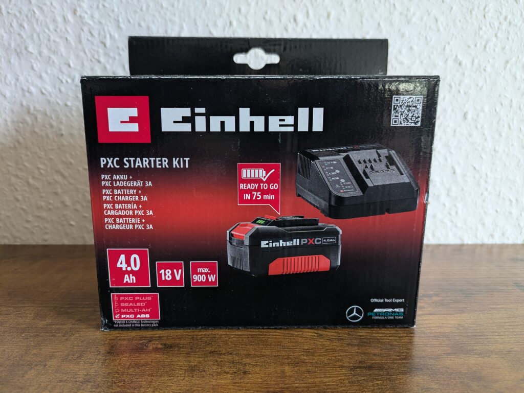 Verpackung des Akkus der Einhell TE-ID 18 Li-Solo Schlagbohrmaschine