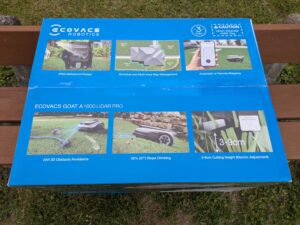 Verpackung des ECOVACS Goat A1600 LiDAR PRO Mähroboters von oben