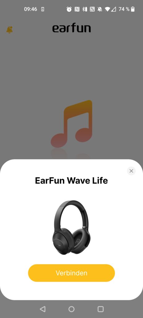 EarFun Wave Life Over-Ear-Kopfhörer App Kopplung