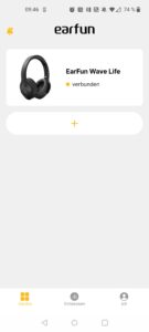 EarFun Wave Life Over-Ear-Kopfhörer App Startseite