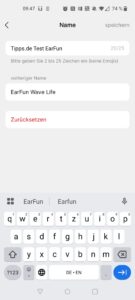 EarFun Wave Life Over-Ear-Kopfhörer App Namensgebung