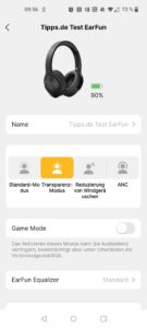EarFun Wave Life Over-Ear-Kopfhörer App Transparenzmodus