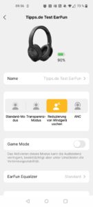 EarFun Wave Life Over-Ear-Kopfhörer App Windreduzierung