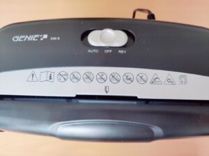 Genie 240S Aktenvernichter Produkthinweise