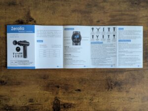 Anleitung der Zerolia MG 03 Massagepistole geöffnet