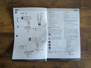 Anleitung des Scheppach C-DD45 Akkuschraubers geöffnet