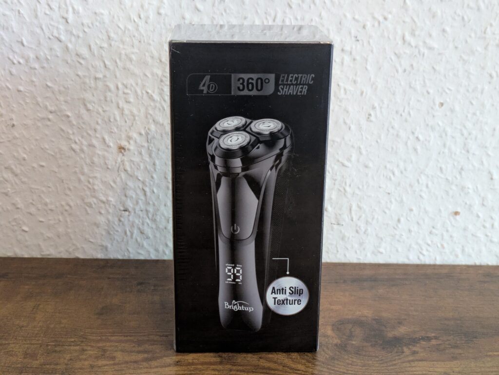 Verpackung des Brightup FK375S Rasierer von hinten