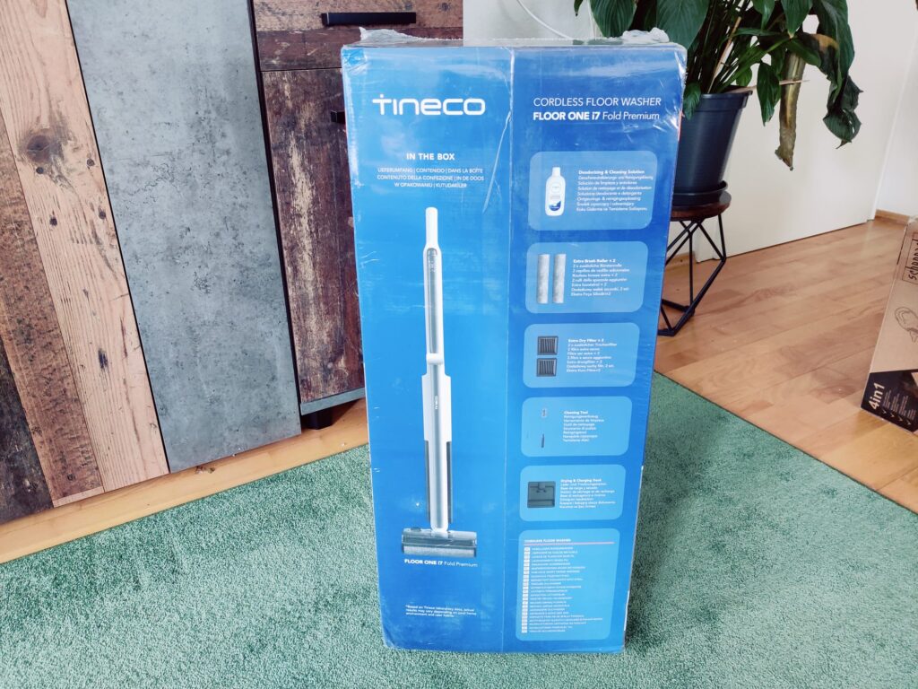 Tineco Floor One i7 Fold Premium Nass-Trockensauger Verpackung Aufdruck