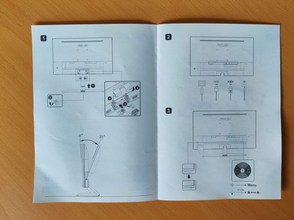 ASUS Eye Care VY279HGR Monitor Aufbauanleitung Standfuß