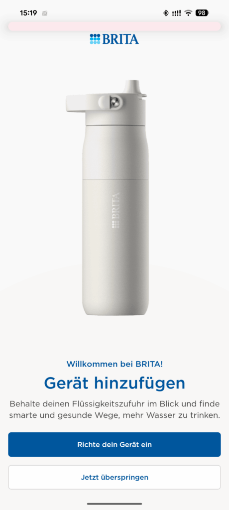 BRITA LARQ iQ Trinkflasche mit Wasserfilter BRITA App 1