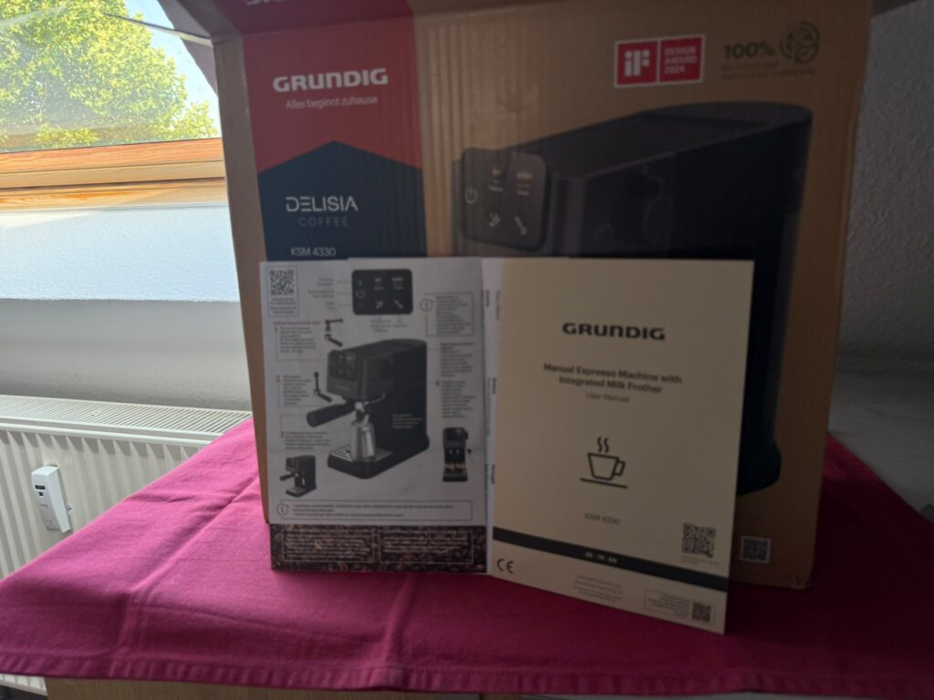 Grundig KSM 4330 Siebträgermaschine Karton mit Bedienungsanleitung