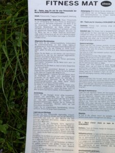 Schildkröt Gymnastikmatte Anleitung in Deutsch