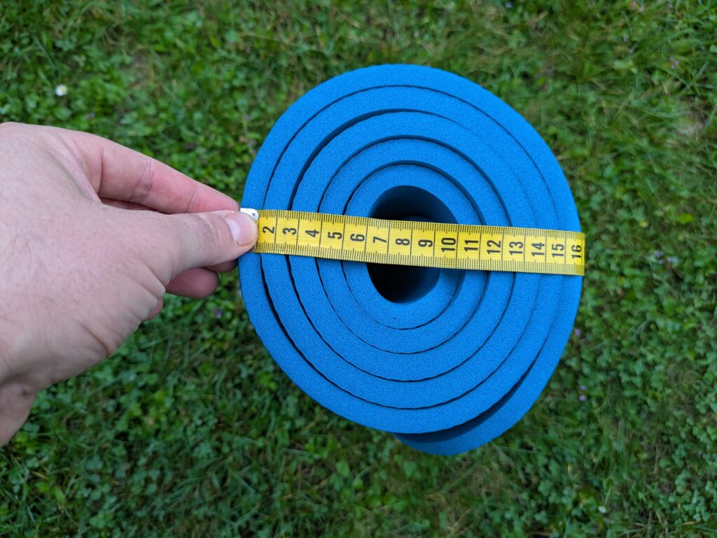 Schildkröt Gymnastikmatte vermessen