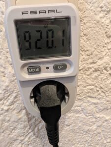 Stromverbrauch der Grundig KSM 4330 Siebträgermaschine beim Aufheizen