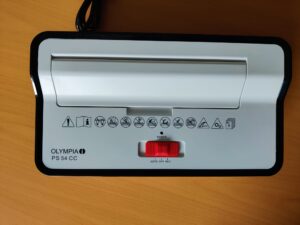 Olympia PS 54 CC Aktenvernichter Bedienfläche