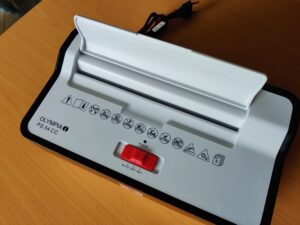 Olympia PS 54 CC Aktenvernichter Schutzklappe im Deckel
