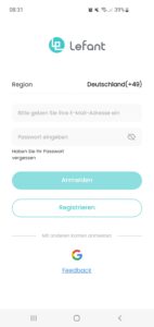 Lefant M210P Staubsauger-Roboter App Registrierung