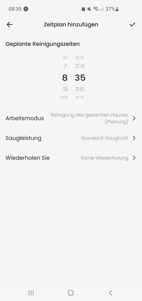 Lefant M210P Staubsauger-Roboter App Zeitpläne