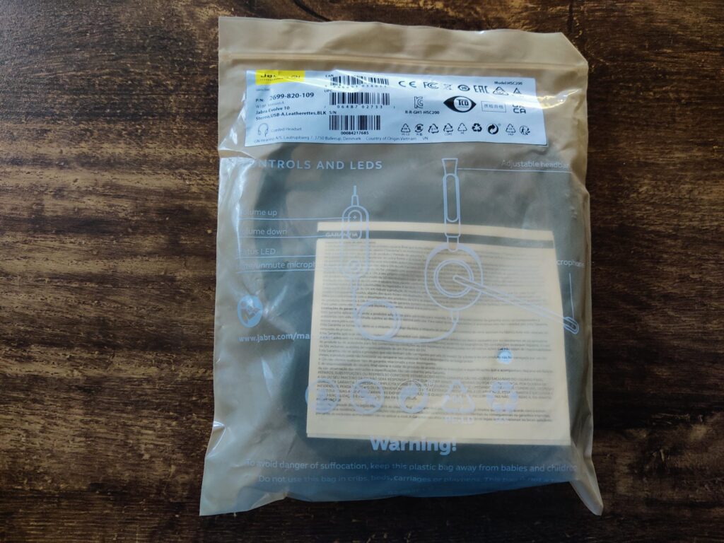 Jabra Evolve 10 Headset Verpackung Rückseite