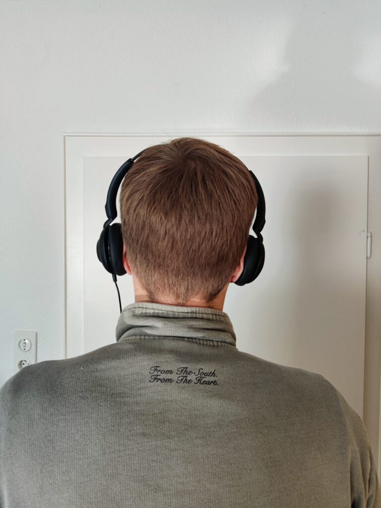 Jabra Evolve 10 Headset Passform von hinten