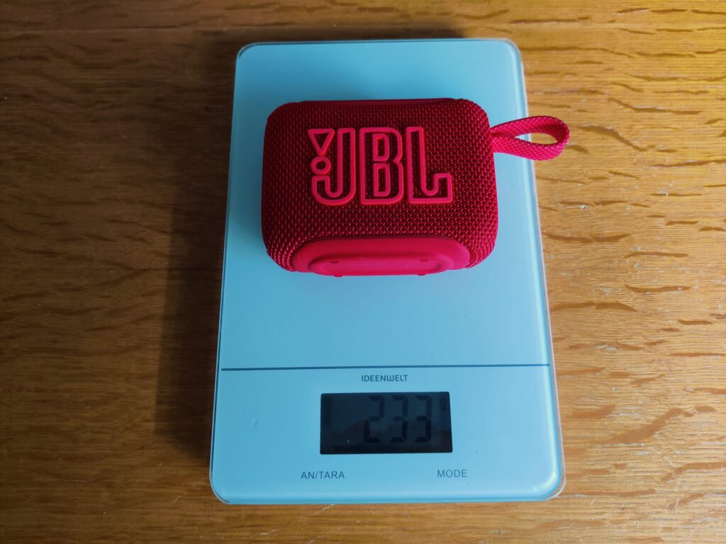 JBL Go 5 Lautsprecher Gewicht im Test