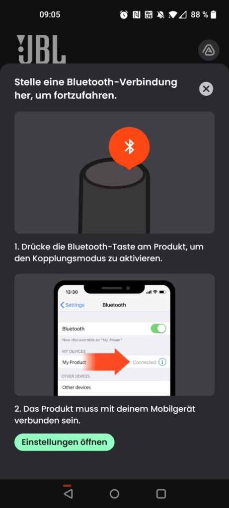 JBL Go 5 Lautsprecher App Bluetooth-Verbindung