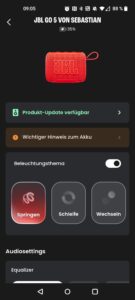 JBL Go 5 Lautsprecher App Startseite