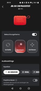 JBL Go 5 Lautsprecher App Beleuchtungsthema