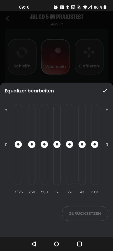 JBL Go 5 Lautsprecher App Equalizer