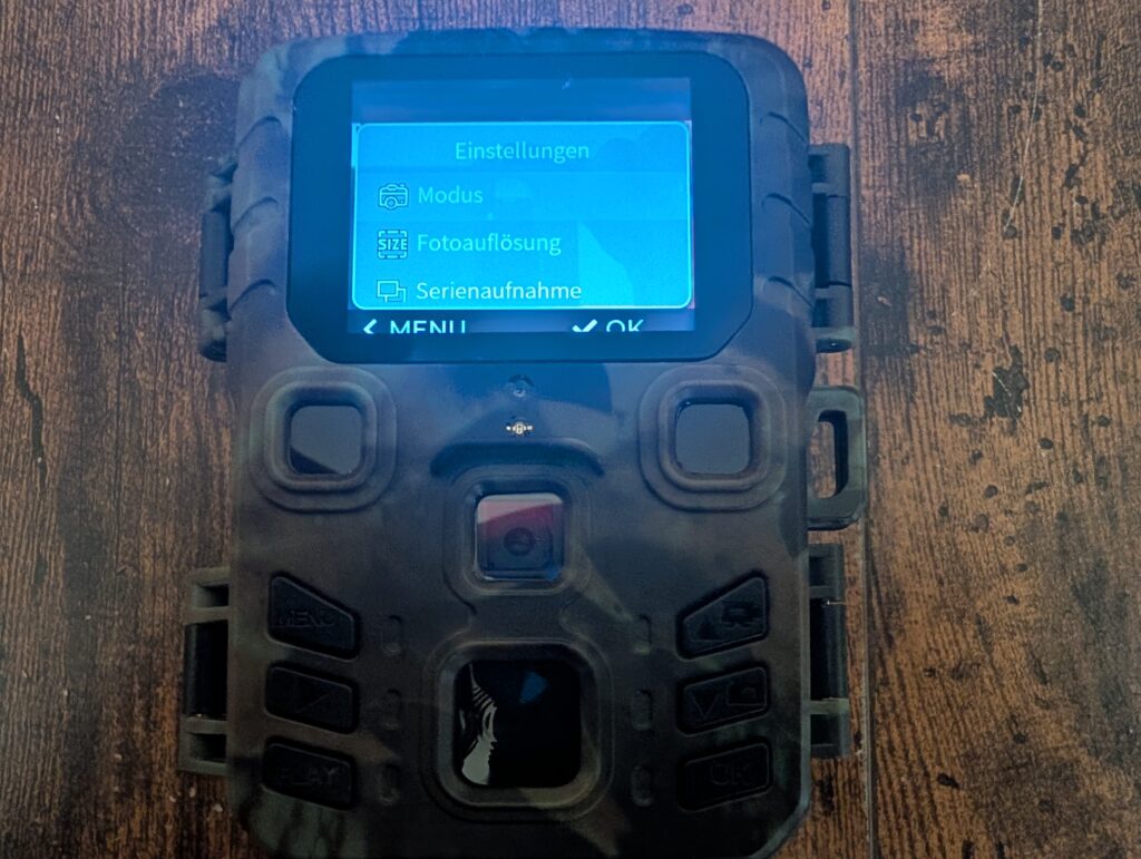 Wildkamera Mini 301 Display eingeschaltet