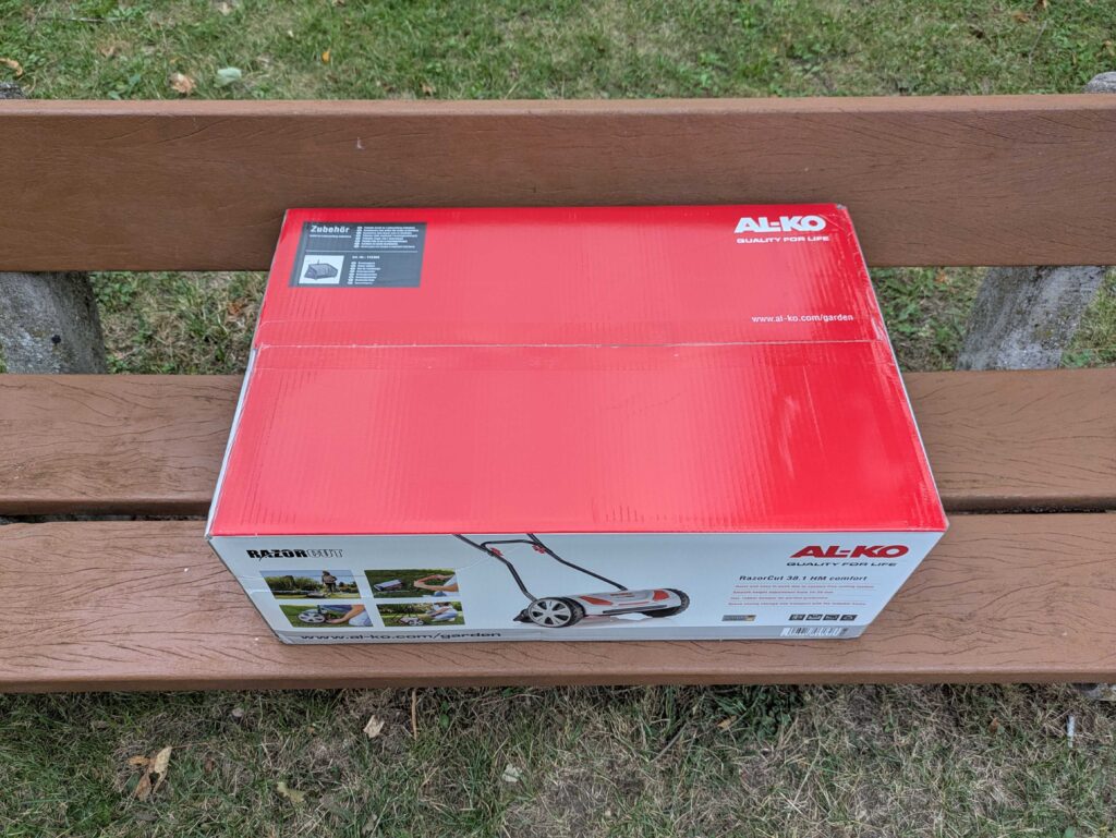 AL-KO Razor Cut 38.1 HM Comfort Spindelmäher Verpackung von oben