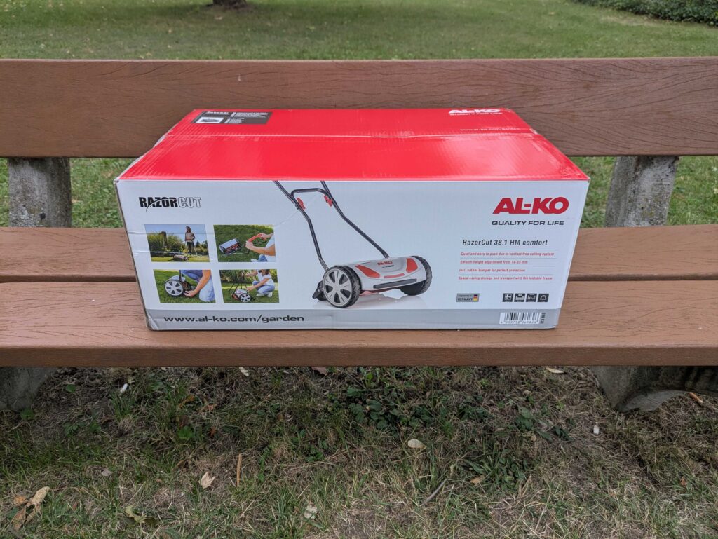 AL-KO Razor Cut 38.1 HM Comfort Spindelmäher Verpackung von vorne