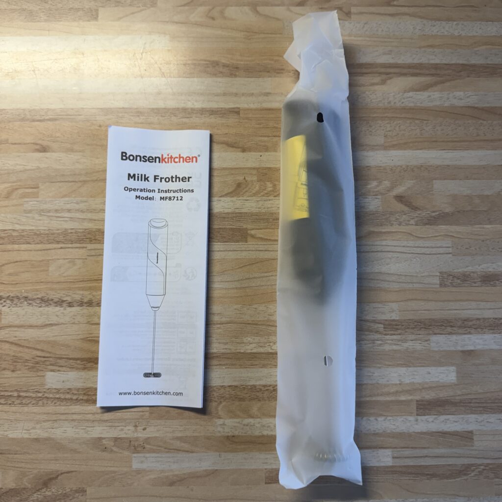 Bonsenkitchen Elektrischer Milchaufschäumer Lieferumfang verpackt