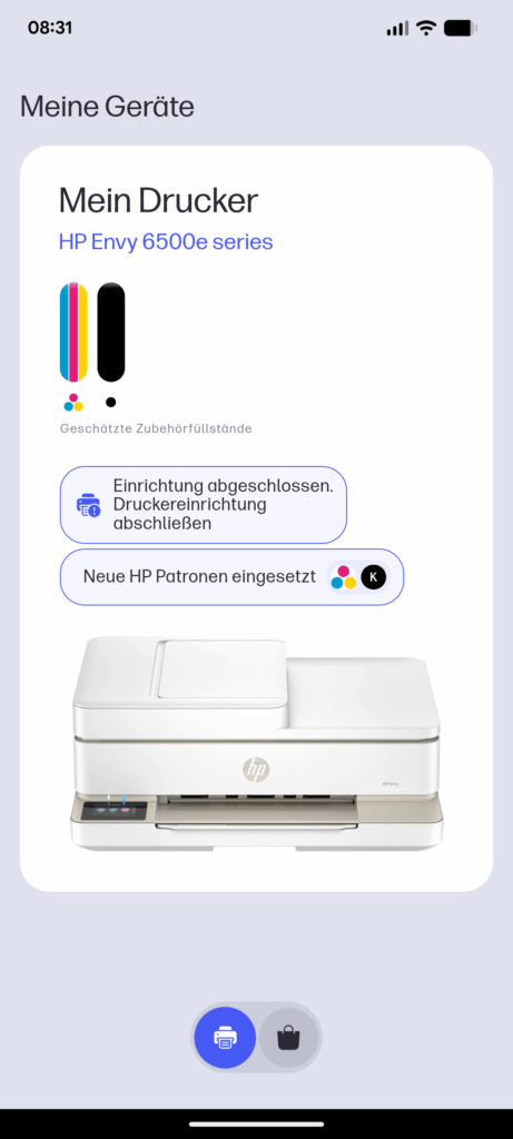 HP Envy 6520e Tintenstrahldrucker App (2)