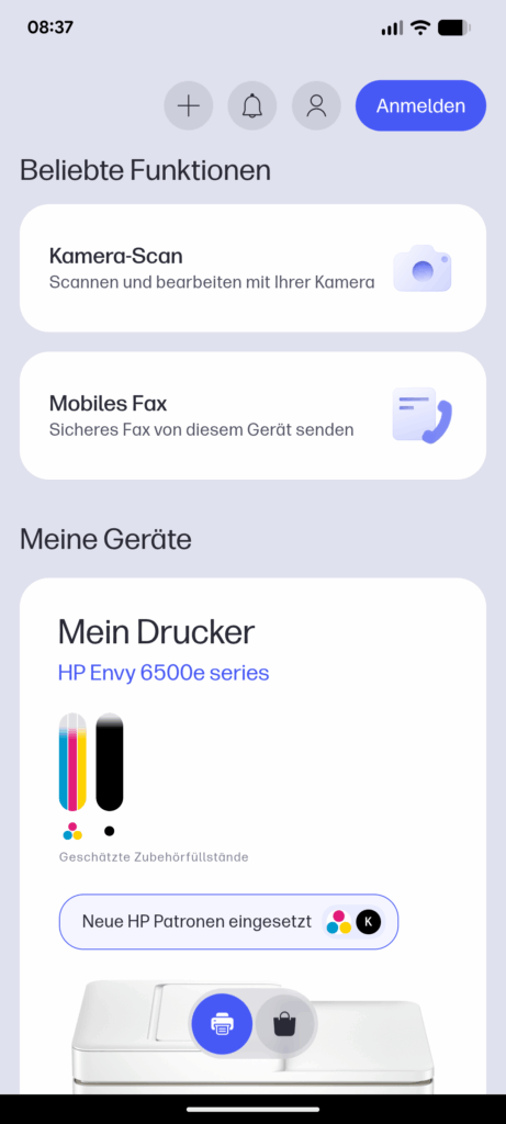HP Envy 6520e Tintenstrahldrucker App (3)