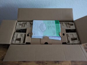 HP Envy 6520e Tintenstrahldrucker Verpackung geöffnet