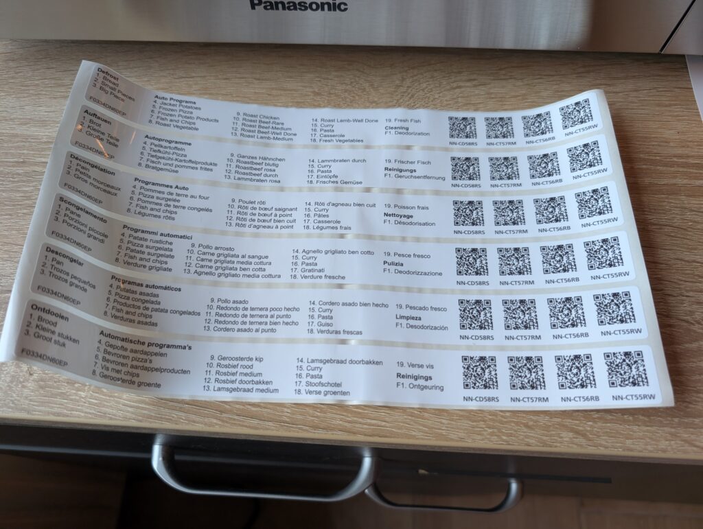 Panasonic NN-CD58RSEPG Minibackofen Bedienhinweise