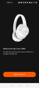 JBL Tune 730BT Over-Ear-Kopfhörer App erste Einrichtung