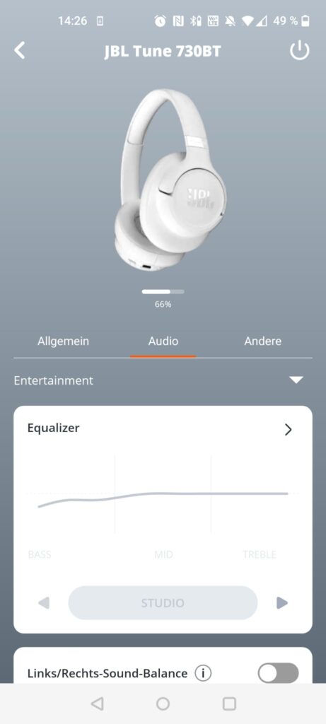 JBL Tune 730BT Over-Ear-Kopfhörer App Equalizer