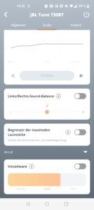 JBL Tune 730BT Over-Ear-Kopfhörer App Sound-Balance
